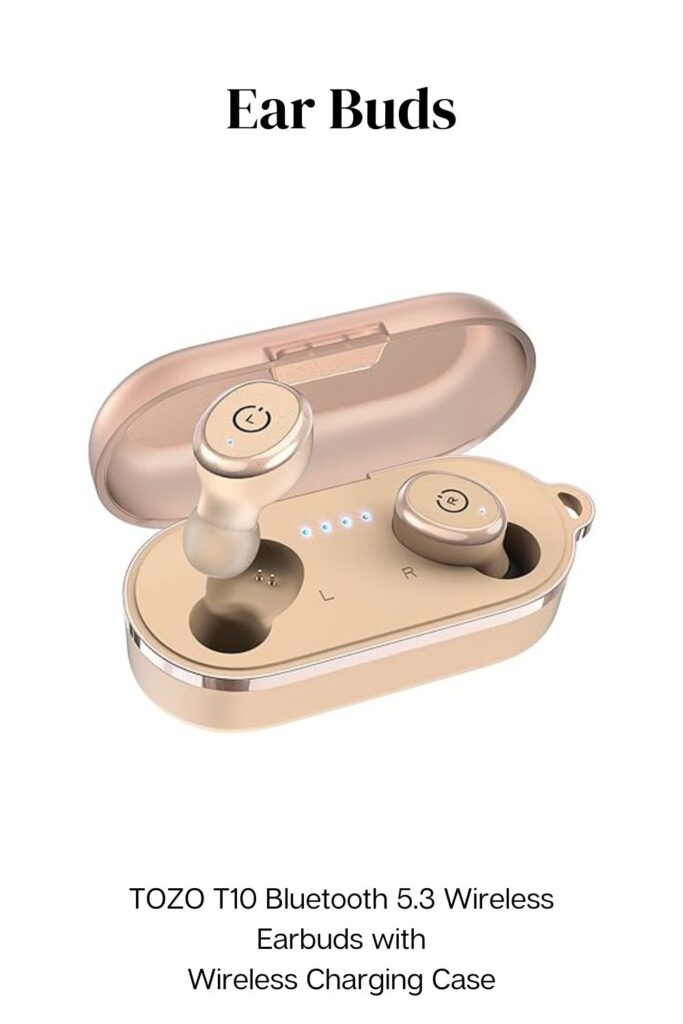 image of rose gold ear buds in charging case