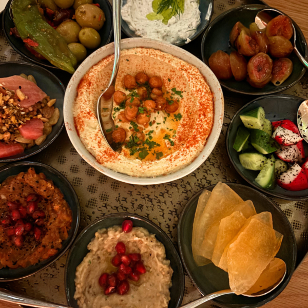 image of Mezze Platter at Elektra inside Forth hotel, one of the best restaurants near beltline atlanta in old fourth ward