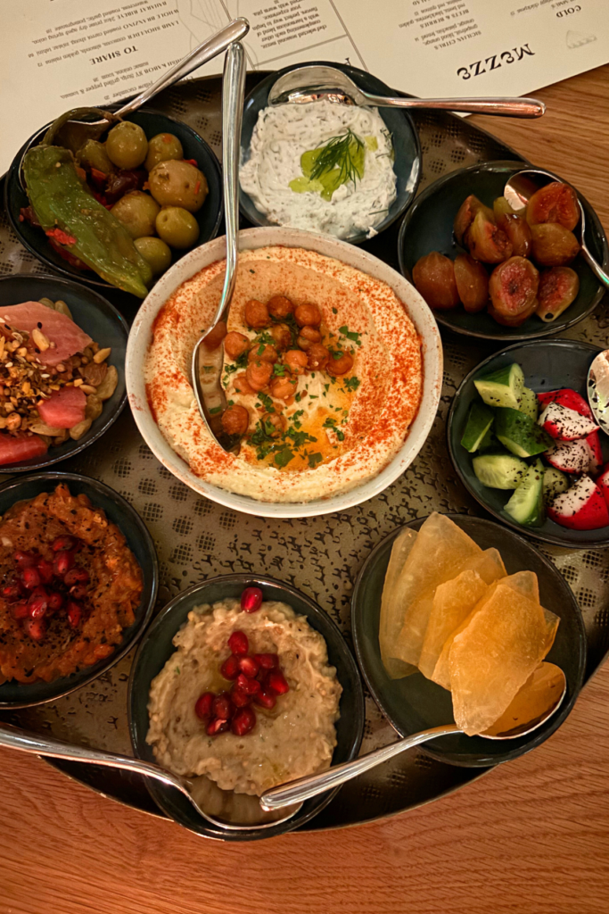 image of Mezze Platter at Elektra inside Forth hotel, one of the best restaurants near beltline atlanta in old fourth ward