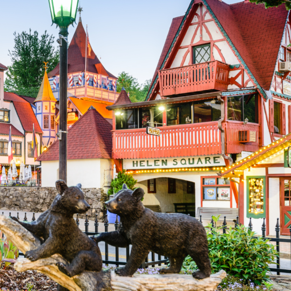 Downtown Helen in the morning light, perfect to explore for a Helen GA romantic weekend itinerary