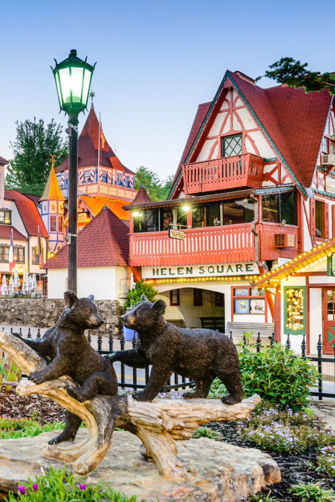 Downtown Helen in the morning light, perfect to explore for a Helen GA romantic weekend itinerary