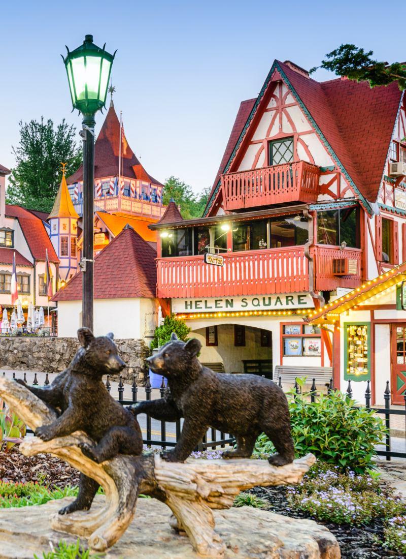 Downtown Helen in the morning light, perfect to explore for a Helen GA romantic weekend itinerary