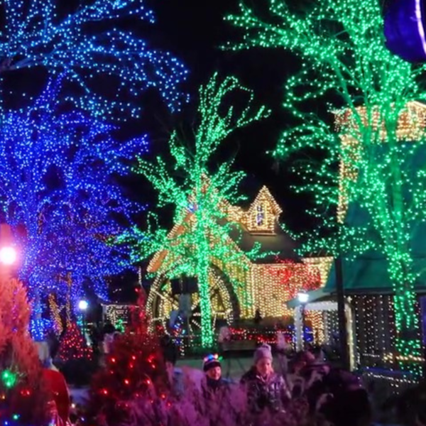 Image of Christmas lights glowing at Stone Mountain Christmas during the holidays.