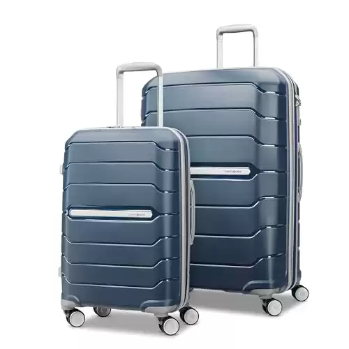 Samsonite Freeform Hardside Expandable with Double Spinner Wheels, Navy, 2-Piece Set