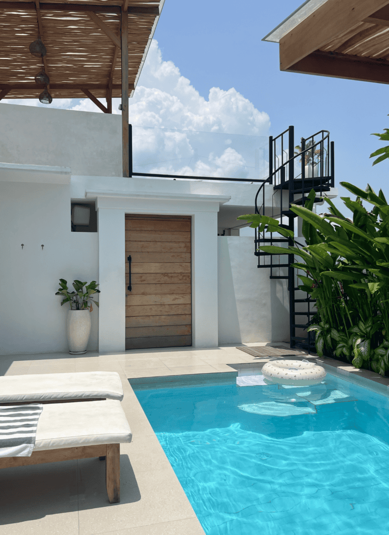 Courtyard with pool at Airbnb